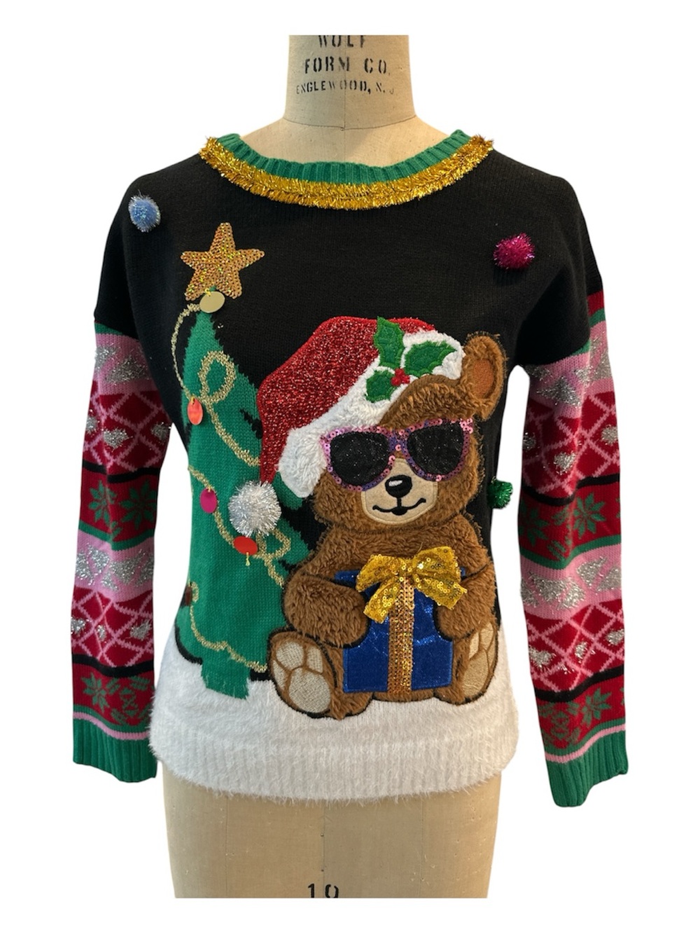 Jollidays Holiday Christmas Teddy Bear Sweater. Women size XS